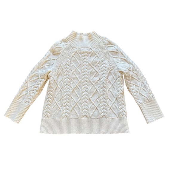 Talbot’s Cable Knit Mock Collar Sweater Woman’s Large - Picture 1 of 13